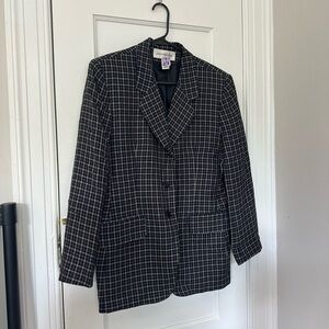 Vintage Jones New York Navy Plaid Blazer
